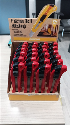 MAKET BIÇAĞI PLASTİK KIRMIZI FRS ( 24 AD )